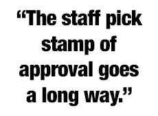 “The staff pick stamp of approval goes a long way.”