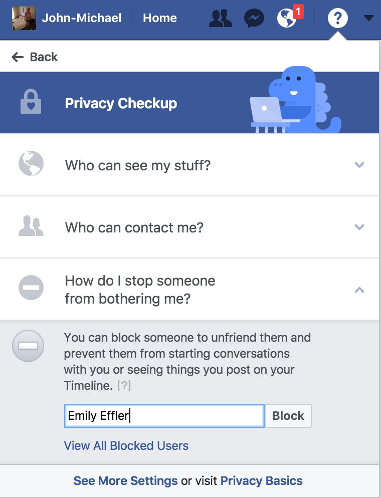 how to block someone on facebook
