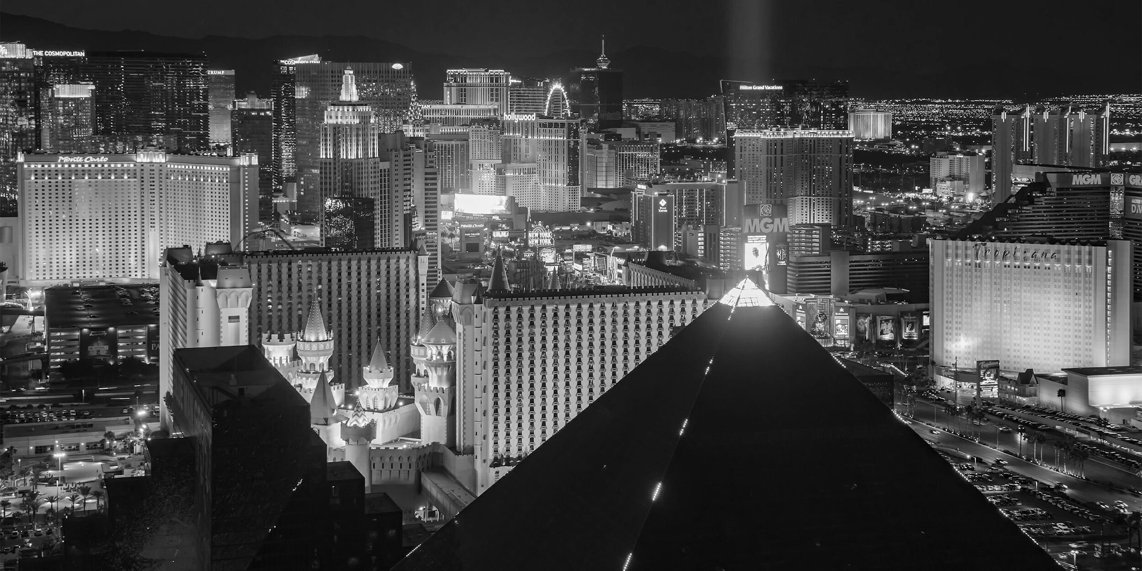 Las Vegas hotels and casinos at night