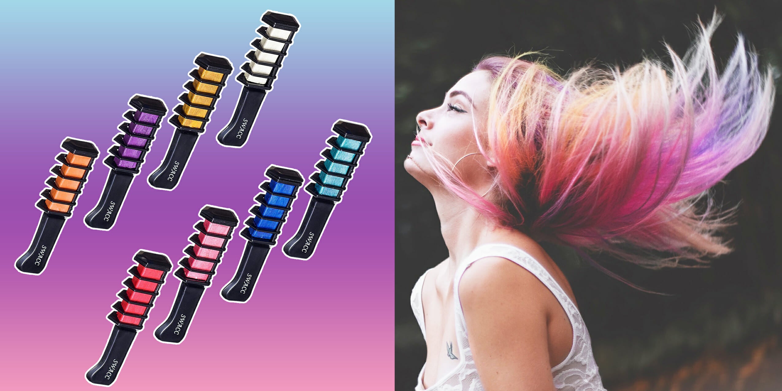 Transform your hair into a vibrant rainbow with these hair dye combs