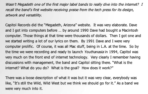 Transcript of an interview with Megadeth
