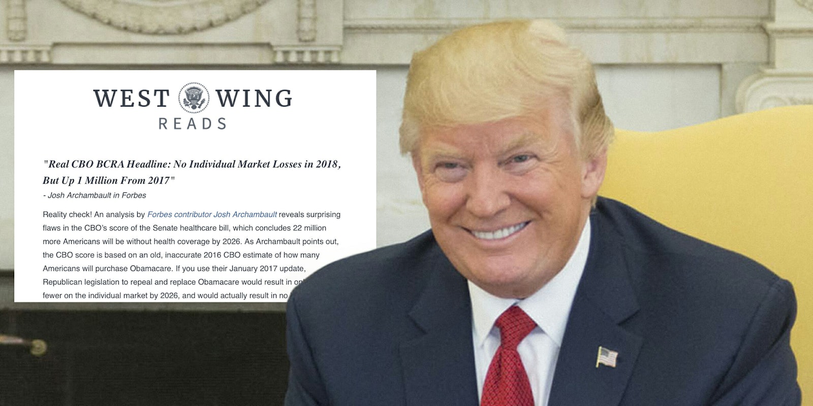 Donald Trump West Wing Reads newsletter