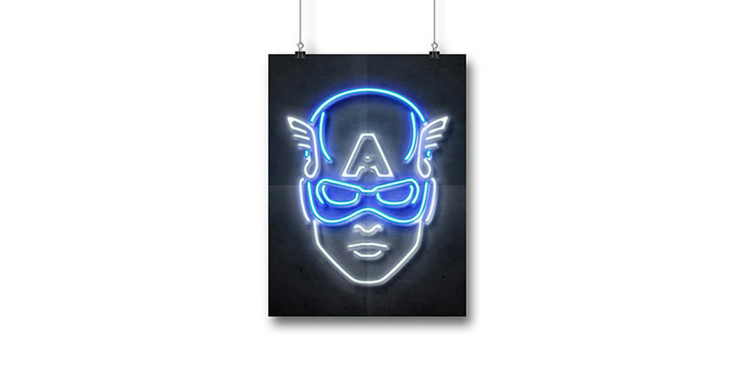 neon superhero prints