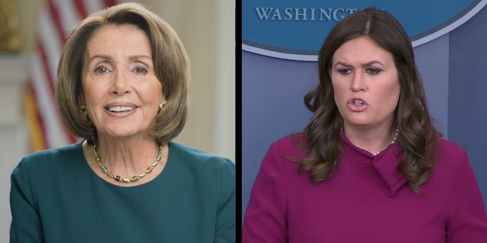White House Press Secretary Sarah Huckabee Sanders told CNN that she thinks House Minority Leader Nancy Pelosi needs to smile more.