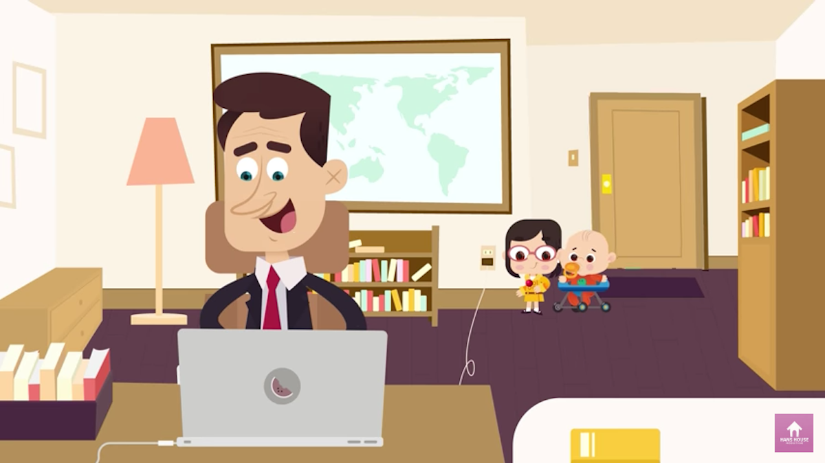 bbc dad kids animated short: cartoon versions of robert kelly's kids solve crime
