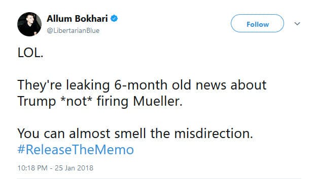 Allum Bokhari reacted similarly to Sean Hannity to the latest report that Donald Trump tried to fire Special Counsel Robert Mueller.