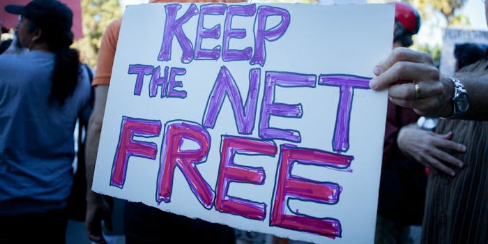 net neutrality protest sign keep the net free