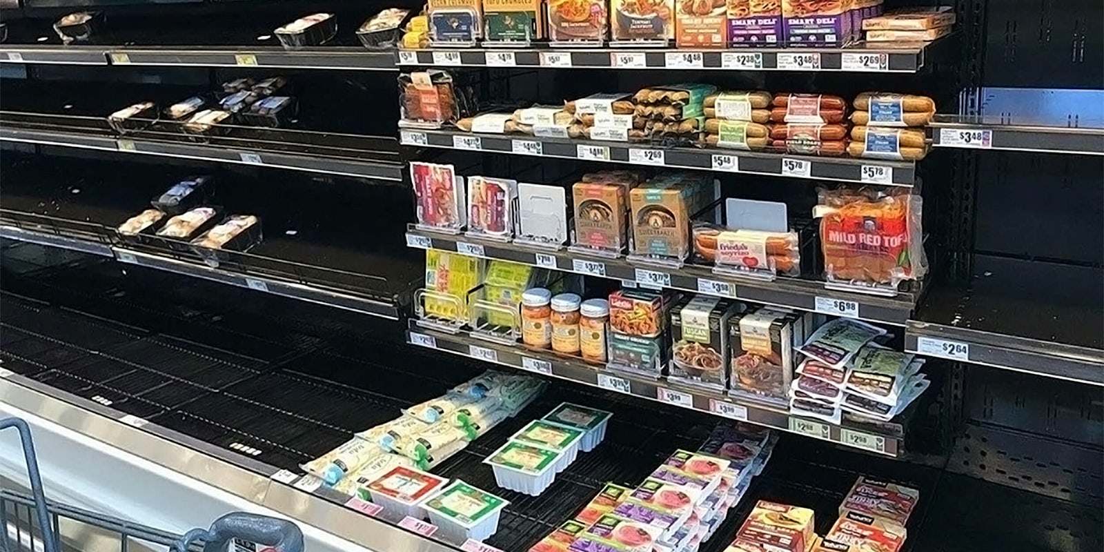 Houston grocery shelves empty, aside from vegan food