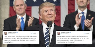 Donald Trump tweeting about filibuster rules