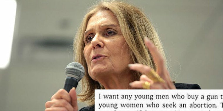 Gloria Steinem quote guns abortion viral meme