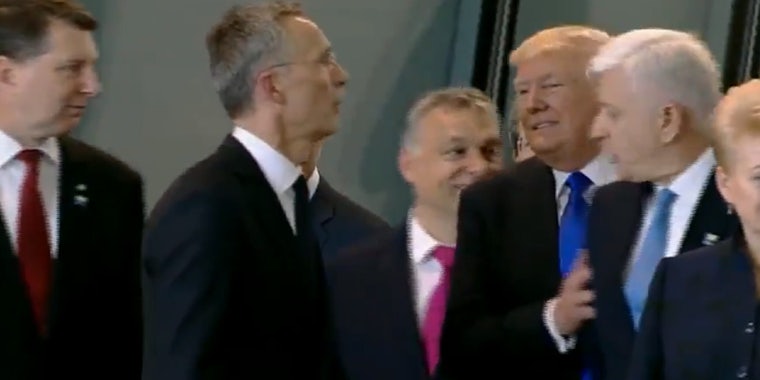 Trump shoving a leader at a NATO summit.