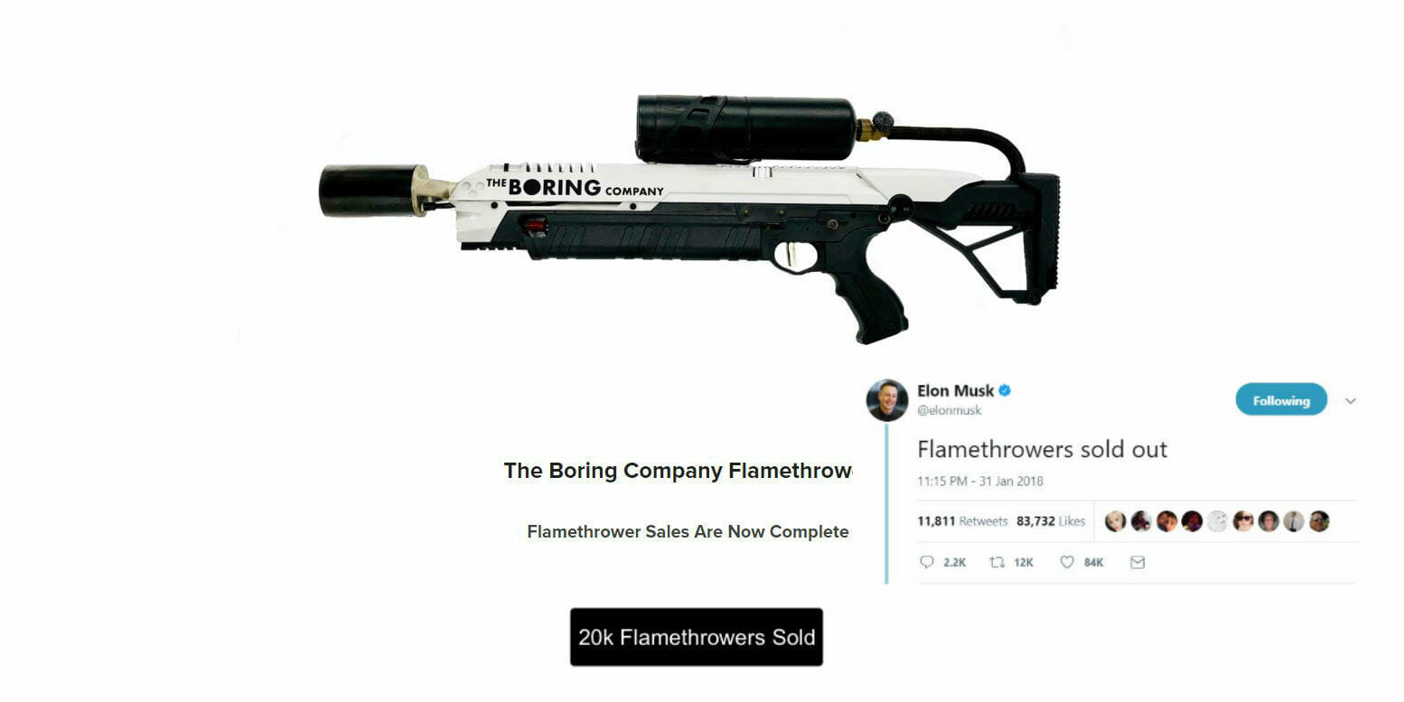 Elon Musk Sells Out of Flamethrowers---But You Can Still Buy One