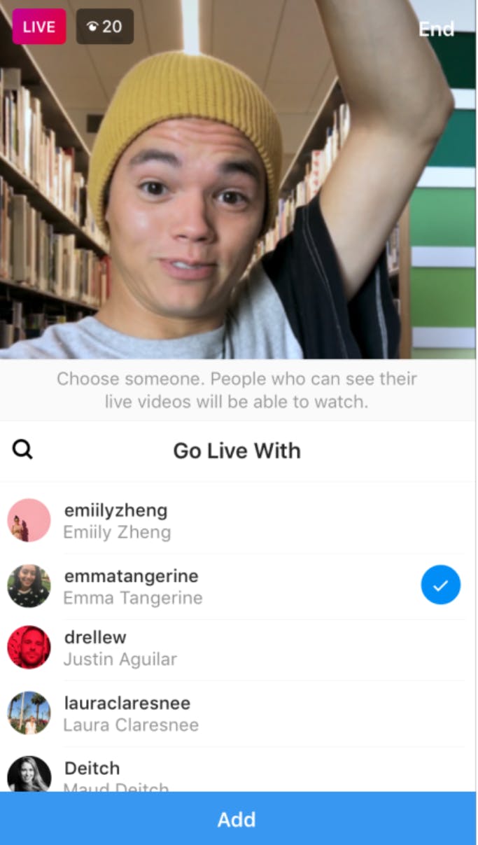 instagram live stream split screen