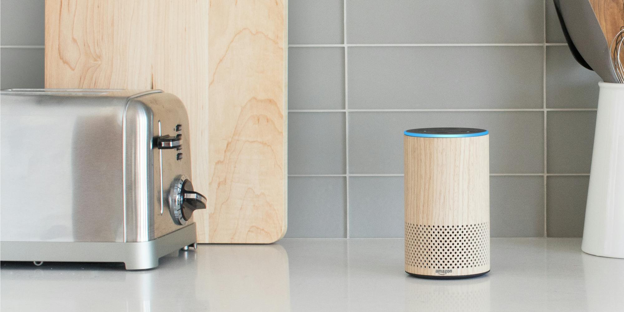 How to use Alexa : Amazon Echo in kitchen next to a toaster