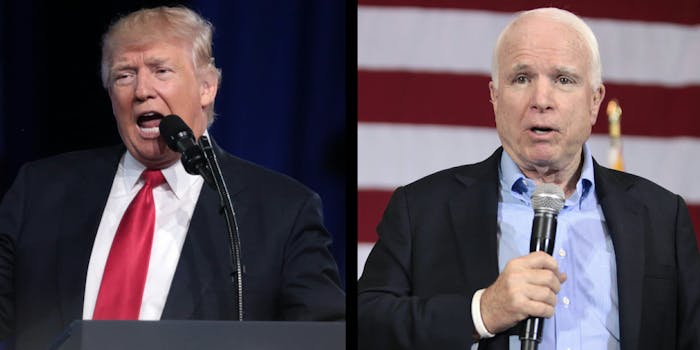 Donald Trump John McCain flag full-staff