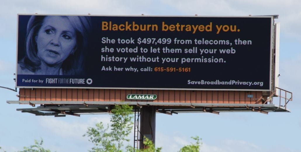 non-profit fight for freedom billboard online privacy