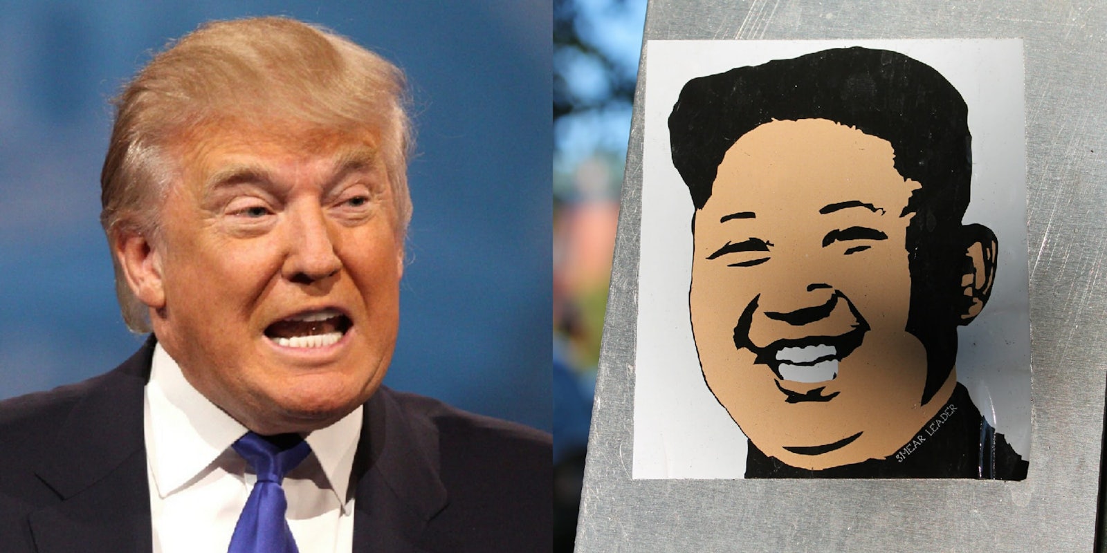 Donald Trump and a Kim Jong un Poster