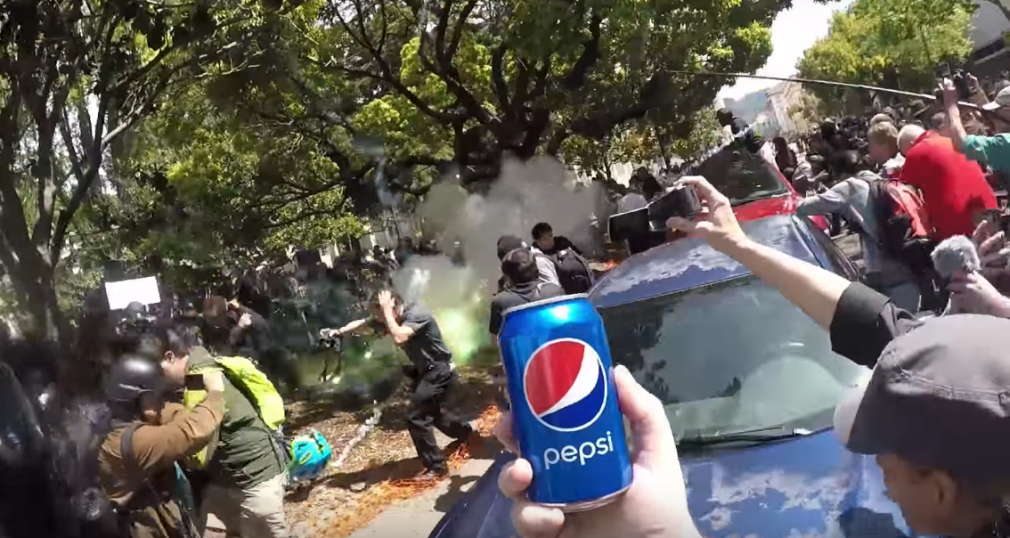 smoke bomb and pepsi