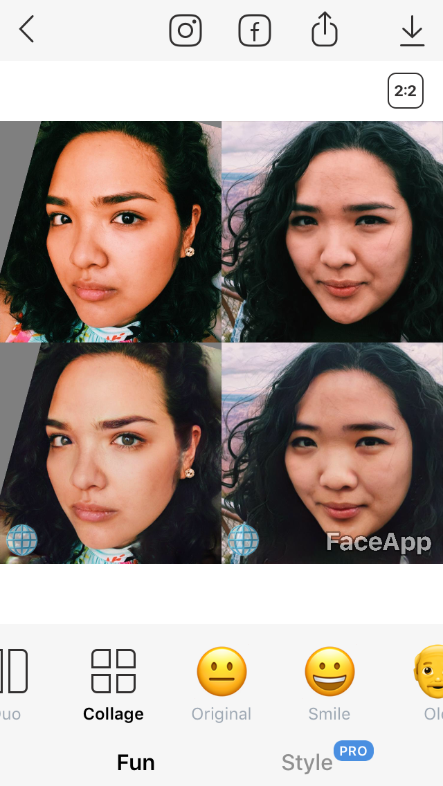 FaceApp photo with