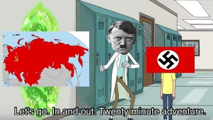 hitler russia rick and morty 20 minutes adventure meme