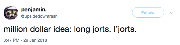 million dollar idea: long jorts. l’jorts.