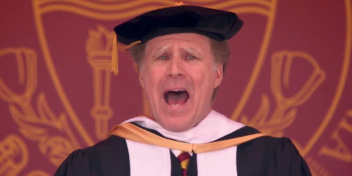 Will Ferrell singing at the USC commencement address in 2017.