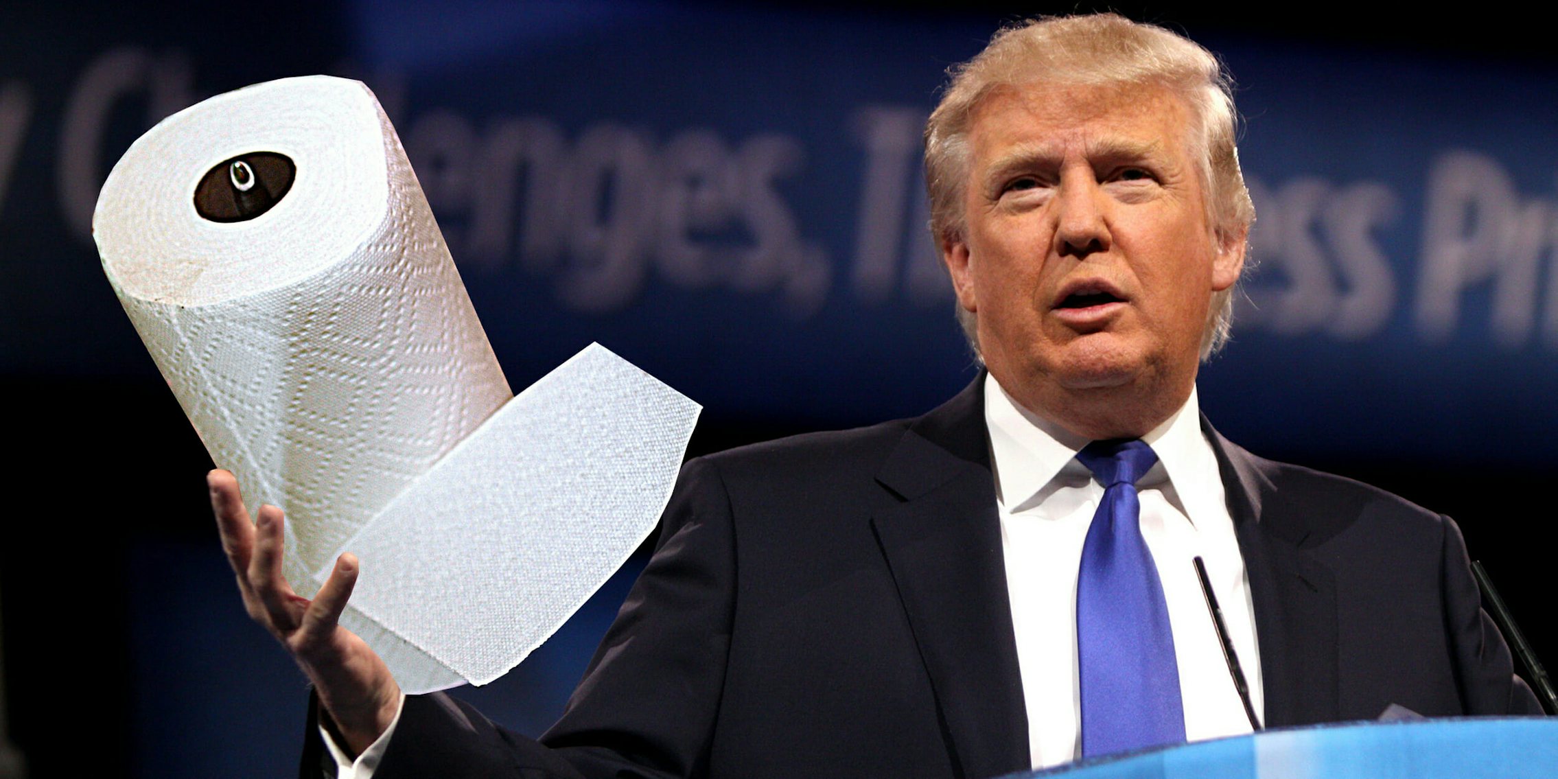 Trump threw paper towels at people in Puerto Rico.