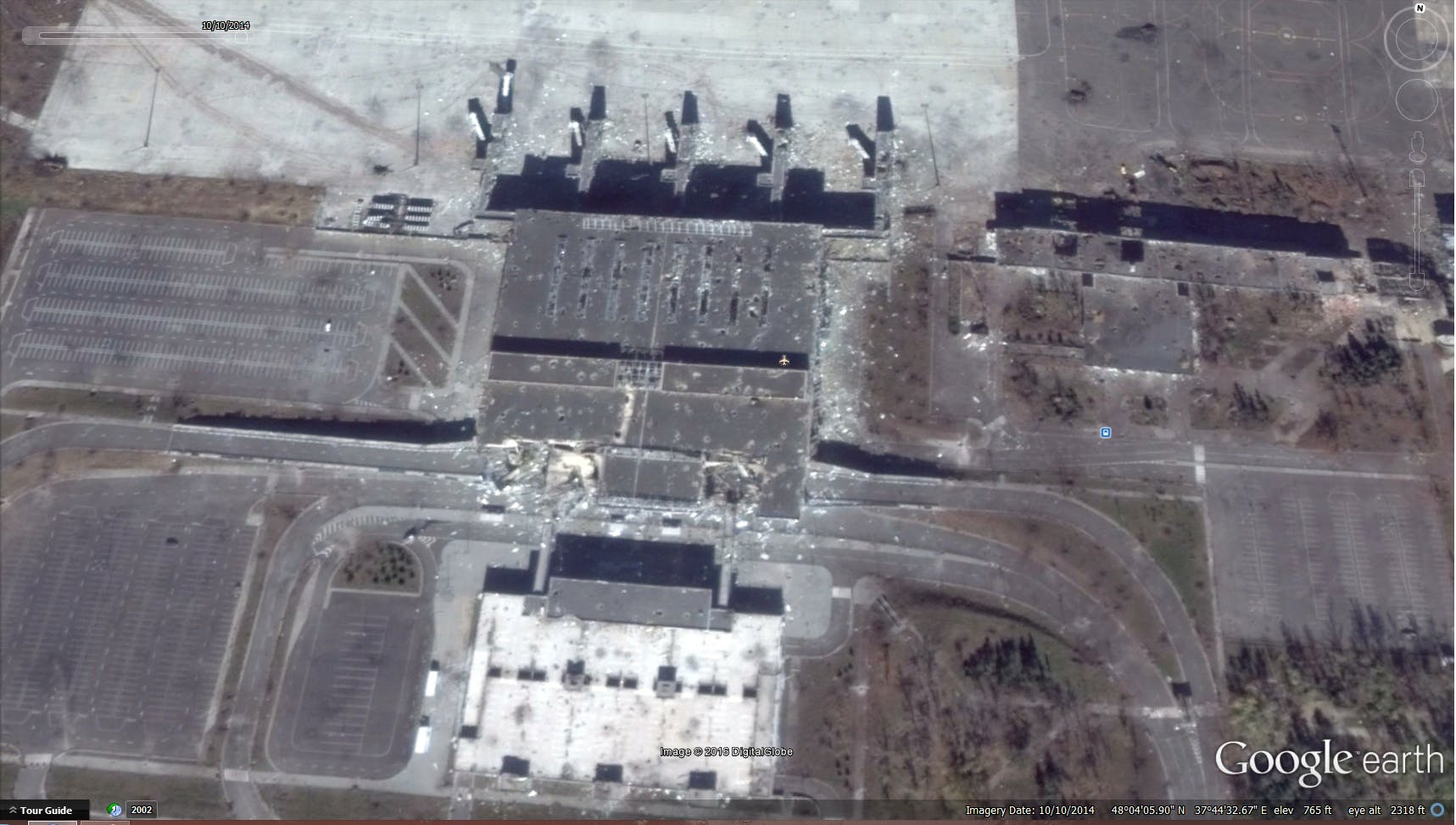 Google Earth captures the devastation of the Ukrainian civil war's most iconic battle