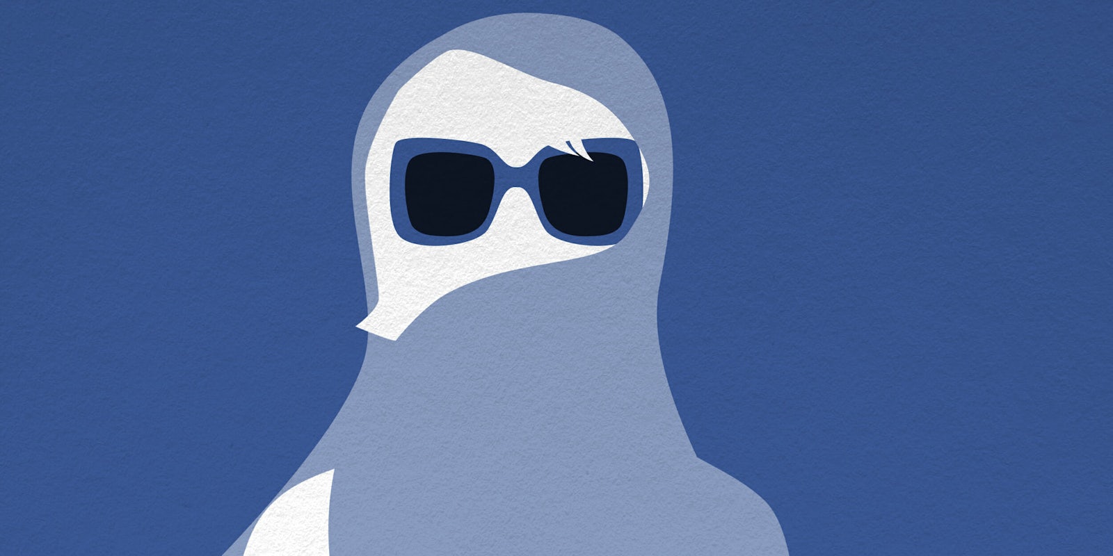 Facebook woman icon wearing scarf and oversized sunglasses