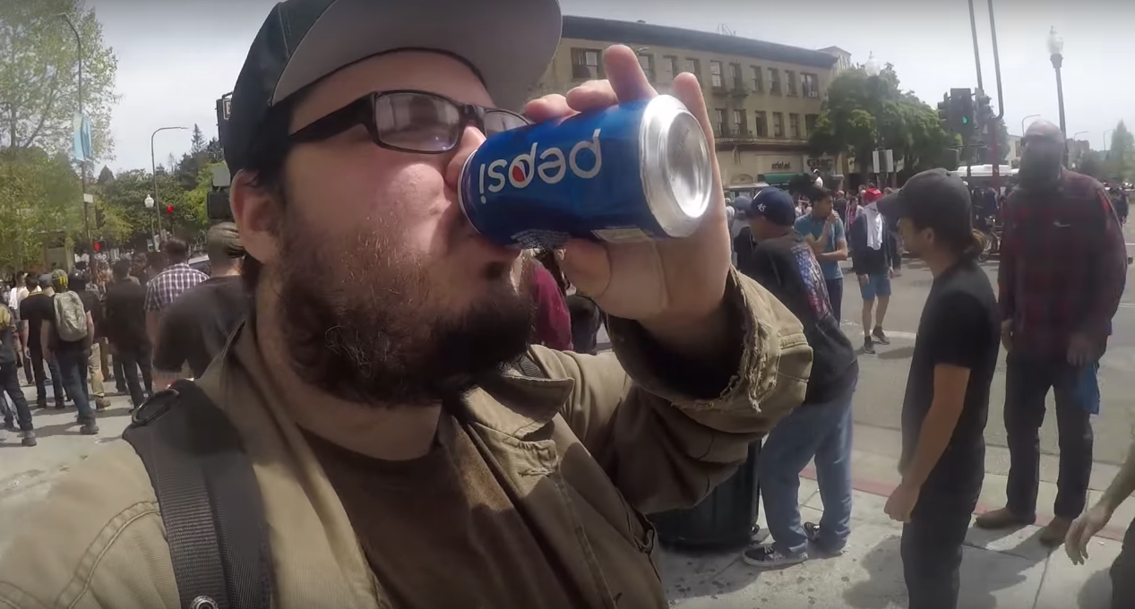 Gesualdi drinks a pepsi