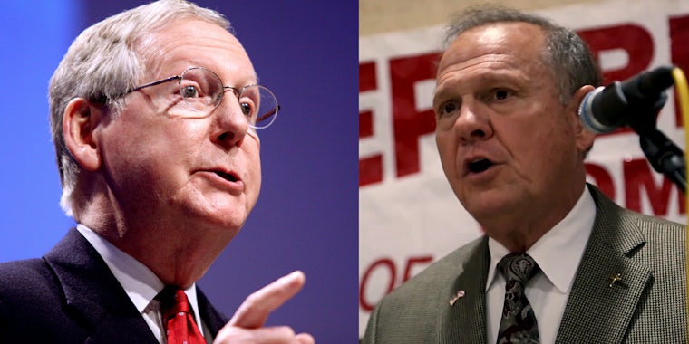 Mitch McConnell said Roy Moore should 'step aside' from the Alabama senate race following accusations that he sexually assaulted a 14-year-old and dated other teenagers.