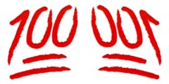 '100' emoji and reversed '001' emoji