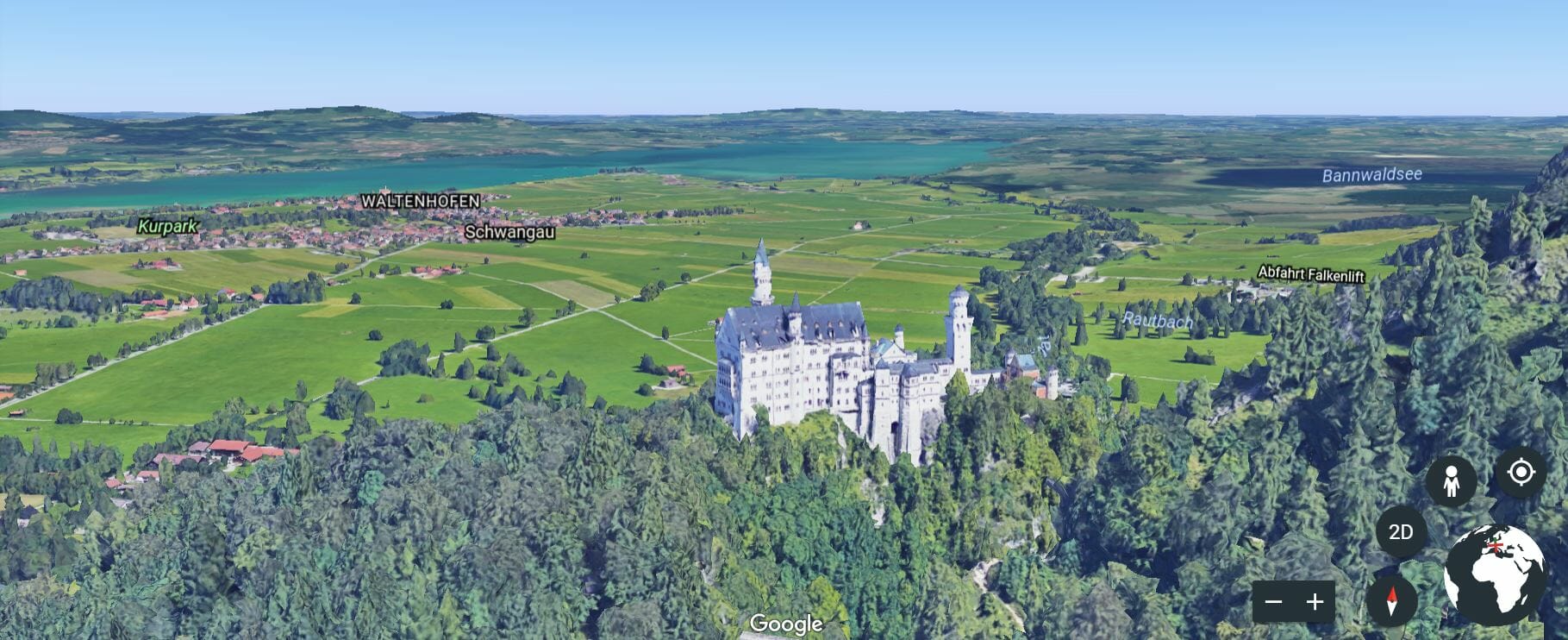 google earth 3d maps neuschwanstein