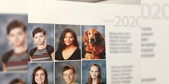 Kathryn and her dog Soldier Campbell in the Timber Creek High School yearbook