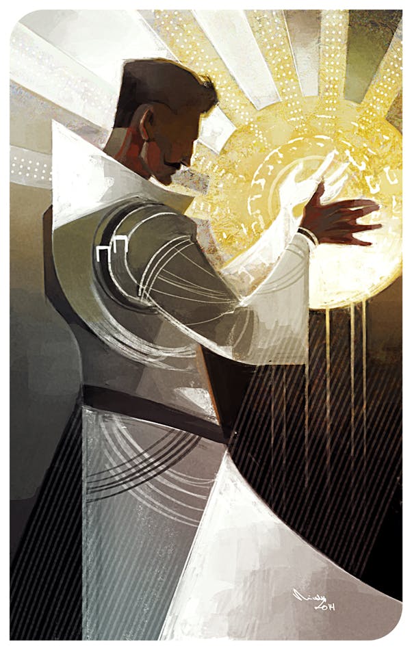 The Dragon Age character of Dorian Pavus as The Sun
