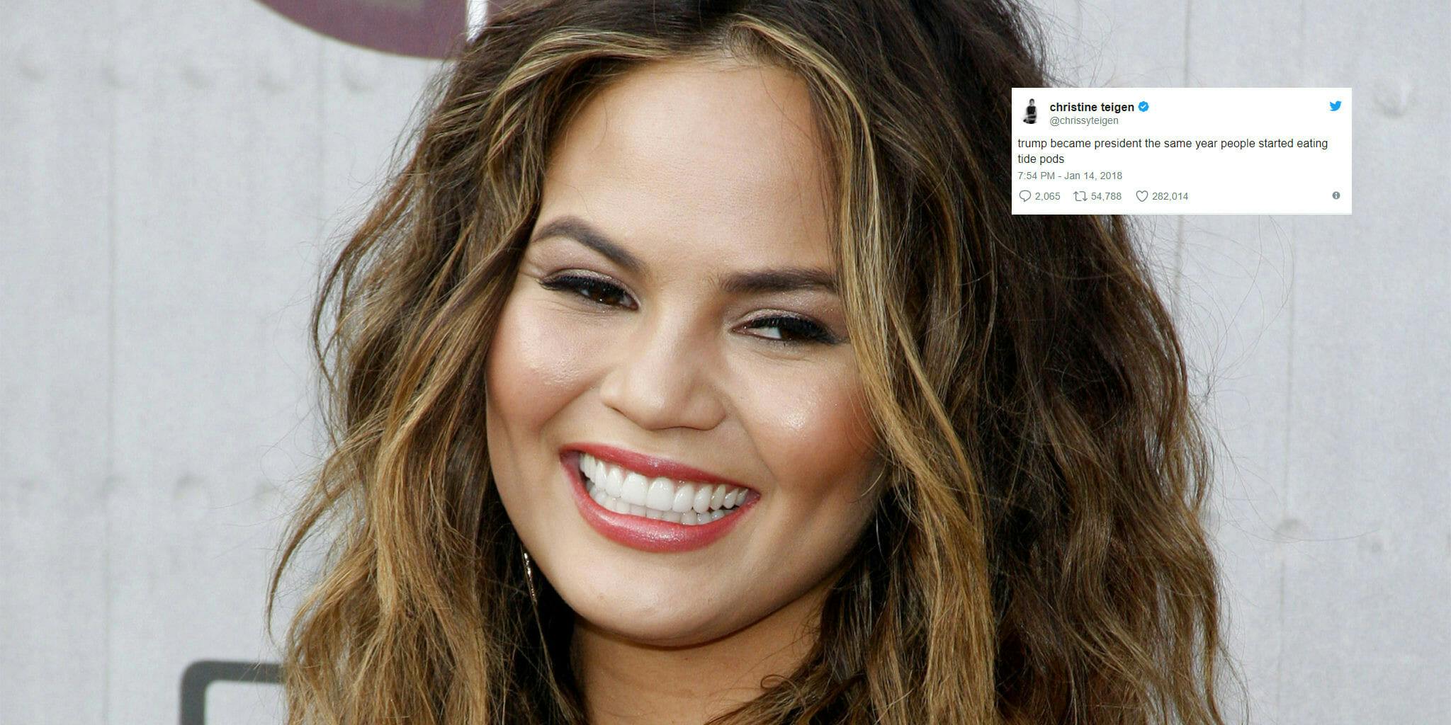 Chrissy Teigen Found the Connection Between Trump and Tide Pods