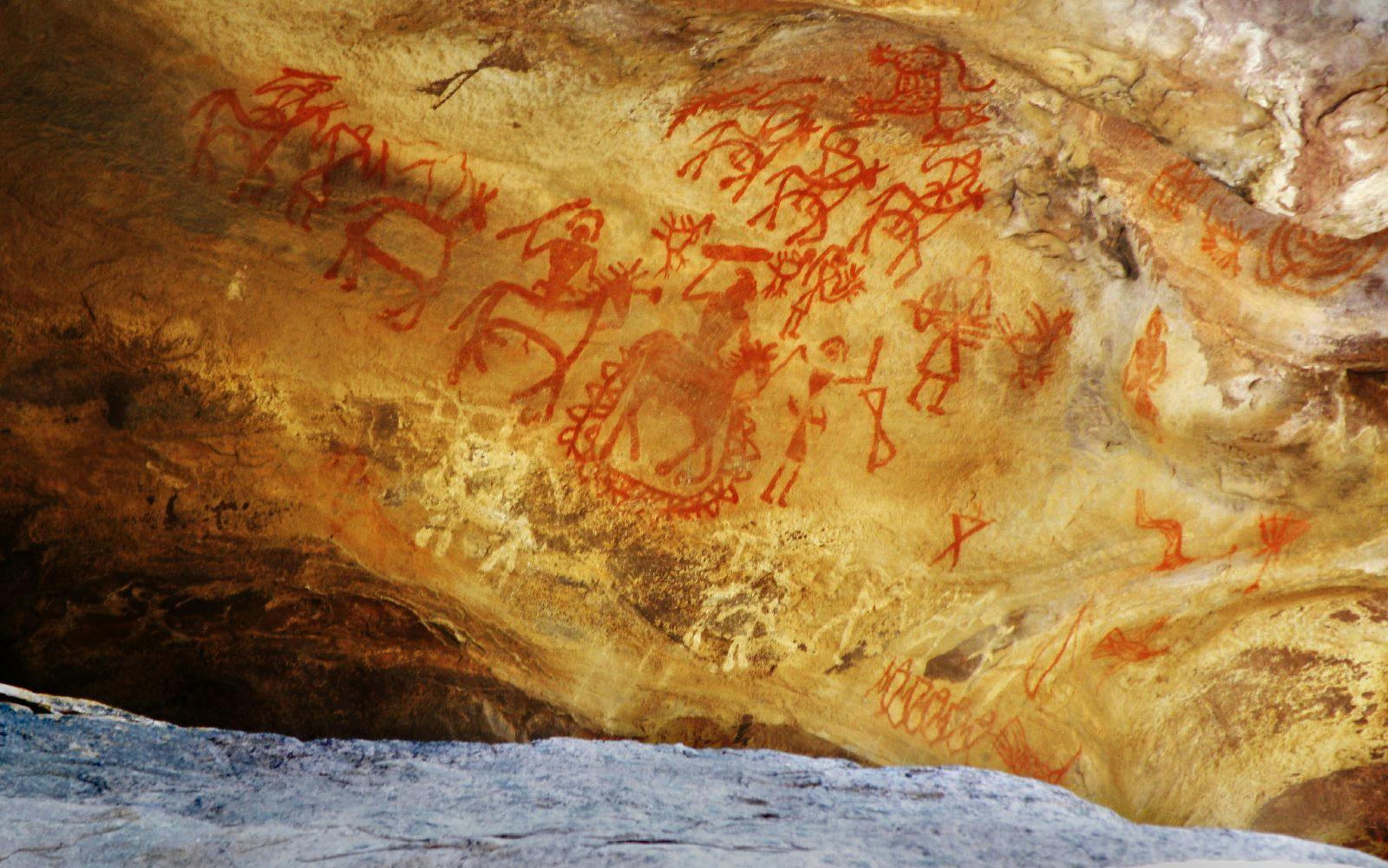 Prehistoric caveman paintings