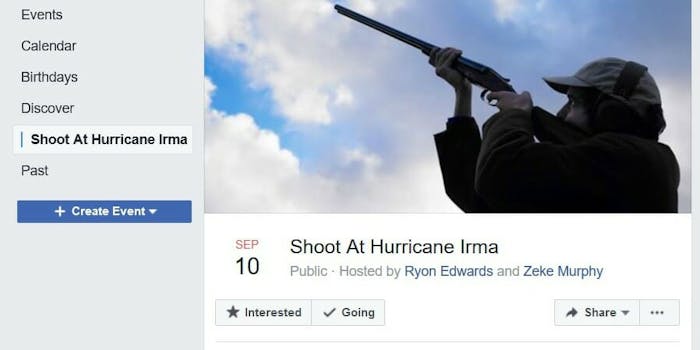 Shooting at Hurricane Irma Facebook event