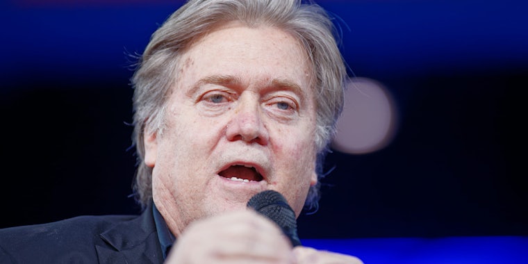 Steve Bannon with microphone