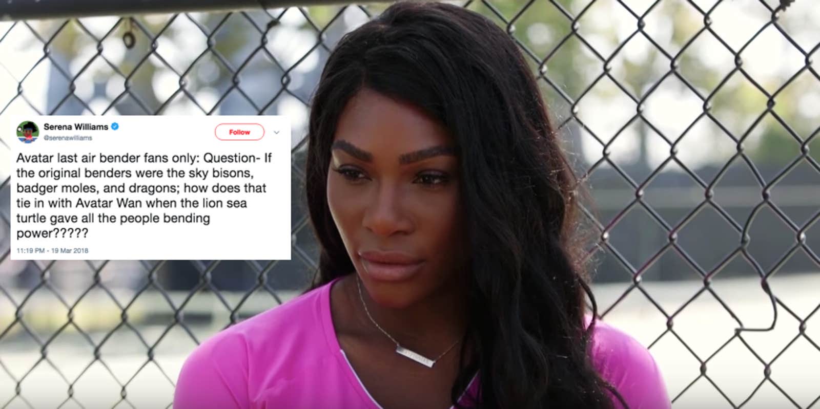 Serena Williams Has Serious Questions About 'Avatar: The Last Airbender'