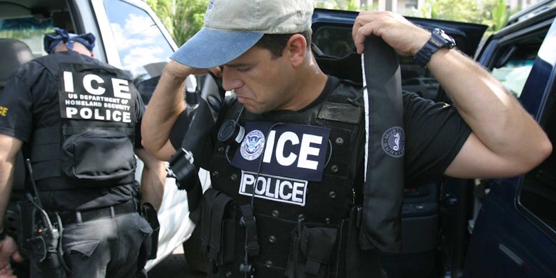 Immigration and Customs Enforcement swat police