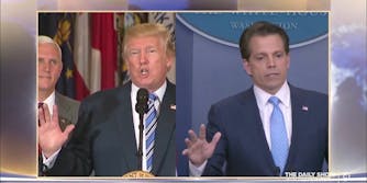anthony scaramucci donald trump hand gestures