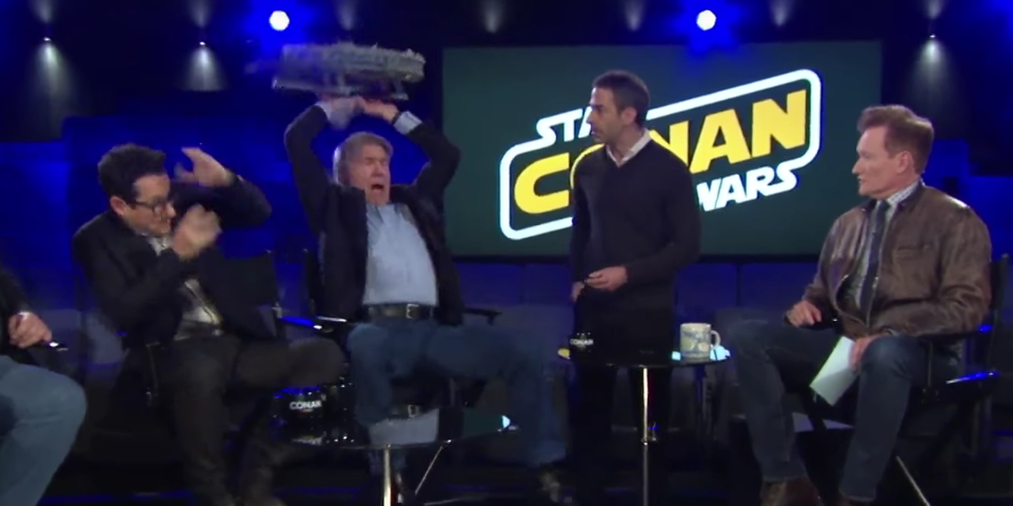 Harrison Ford completely destroys a fan s Lego Millenium Falcon on