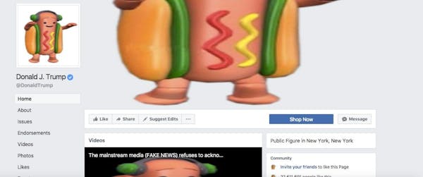 hotdog hell extension on trump's facebook