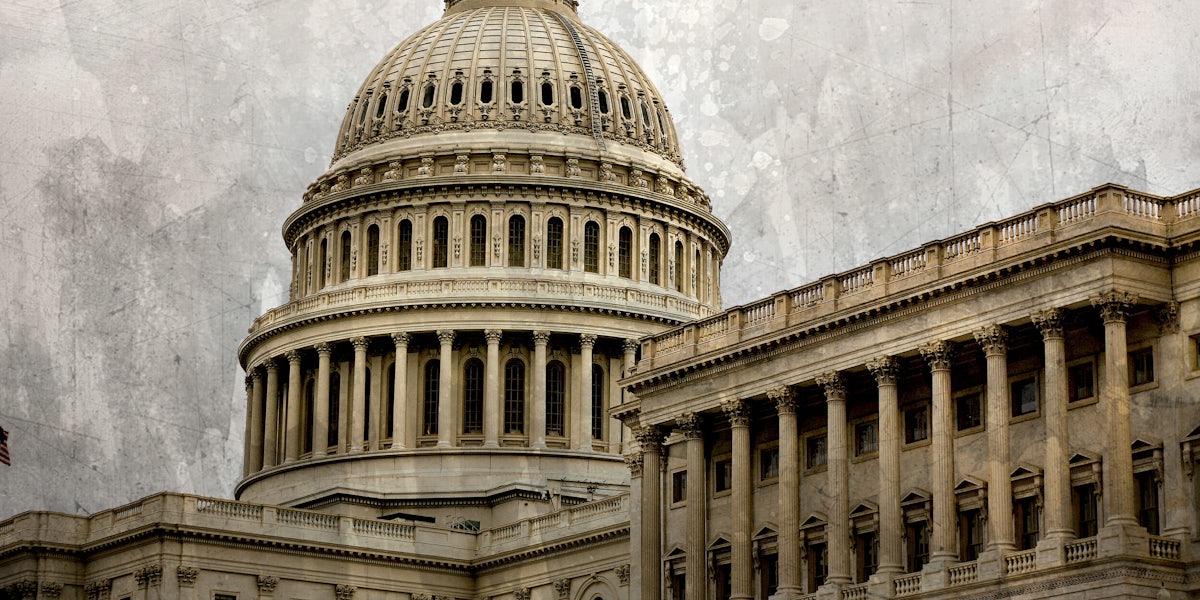 US Capitol building with grunge texture