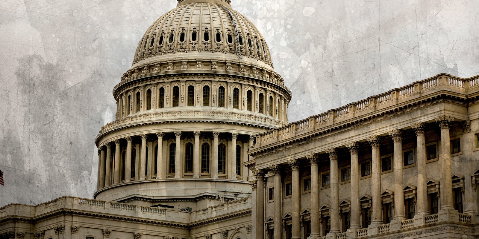 US Capitol building with grunge texture