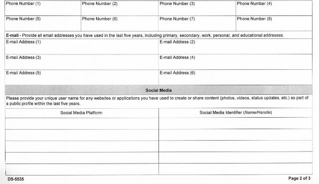 new visa application