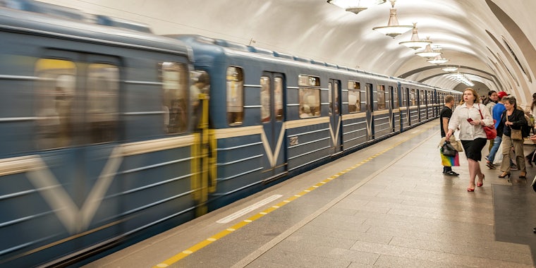 People on St Petersburg metro platform
