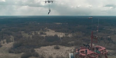 Human drone drop aerones
