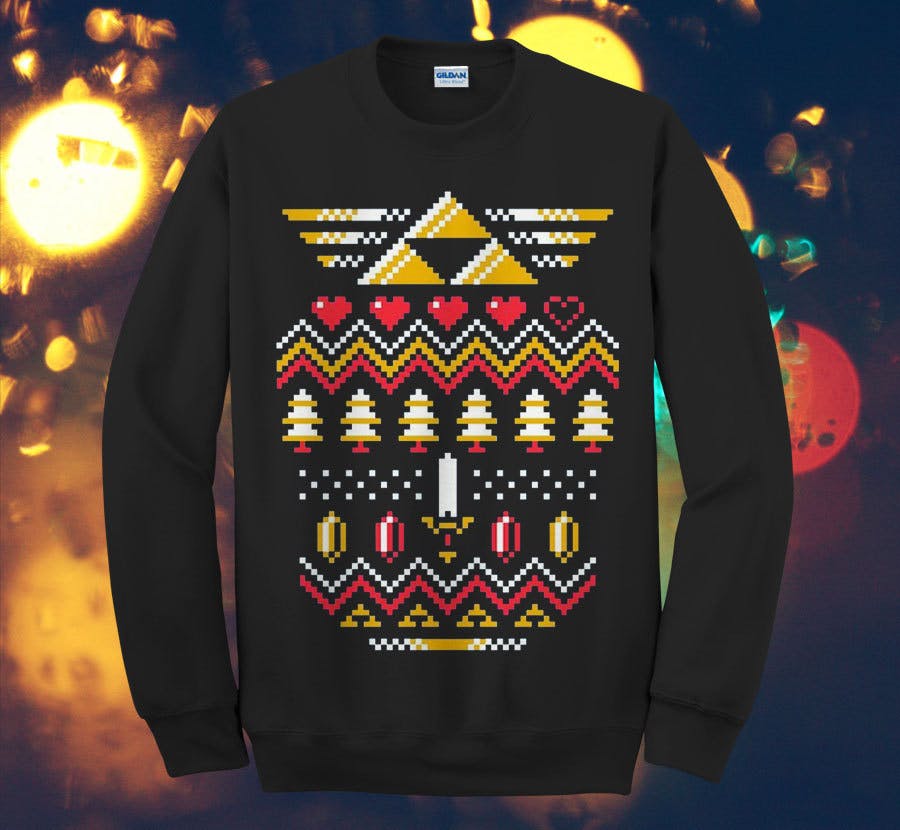 Zelda Art Christmas Design Sweater, $29+.